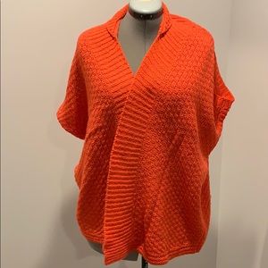 Orange LOFT poncho sweater